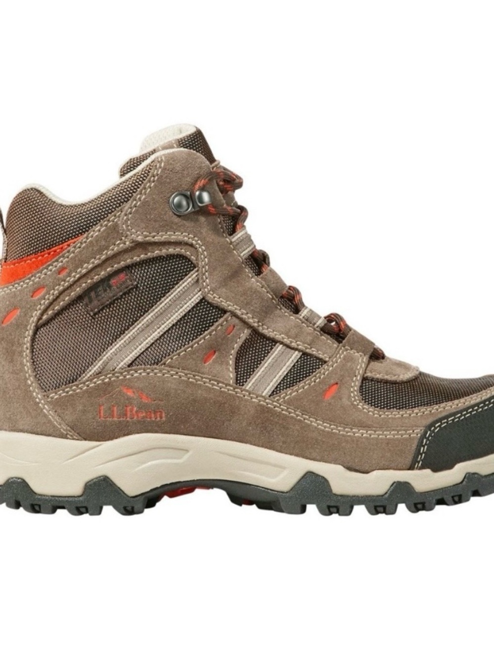 L.L.Bean Brown Suede Hiking Boot with Orange Detail